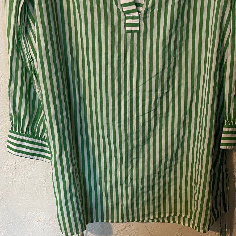 J. Crew Cotton voile tunic cover-up with side ties in stripe - Picture 4 of 10